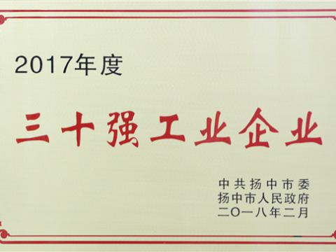 凯时尊龙人生就是博首页集团提升2017年度扬中市“三十强”前五位